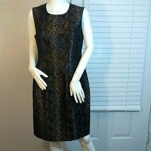 Louben Classic Party Metallic Jacquard Black Womens Sleeveless Round Neck Size 8